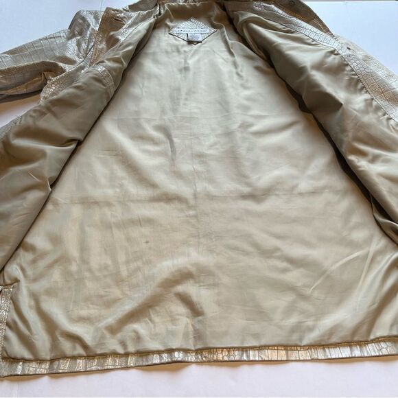 Irvine Park Women's Leather Coat Textured Cream Color Size Large - Picture 10 of 10